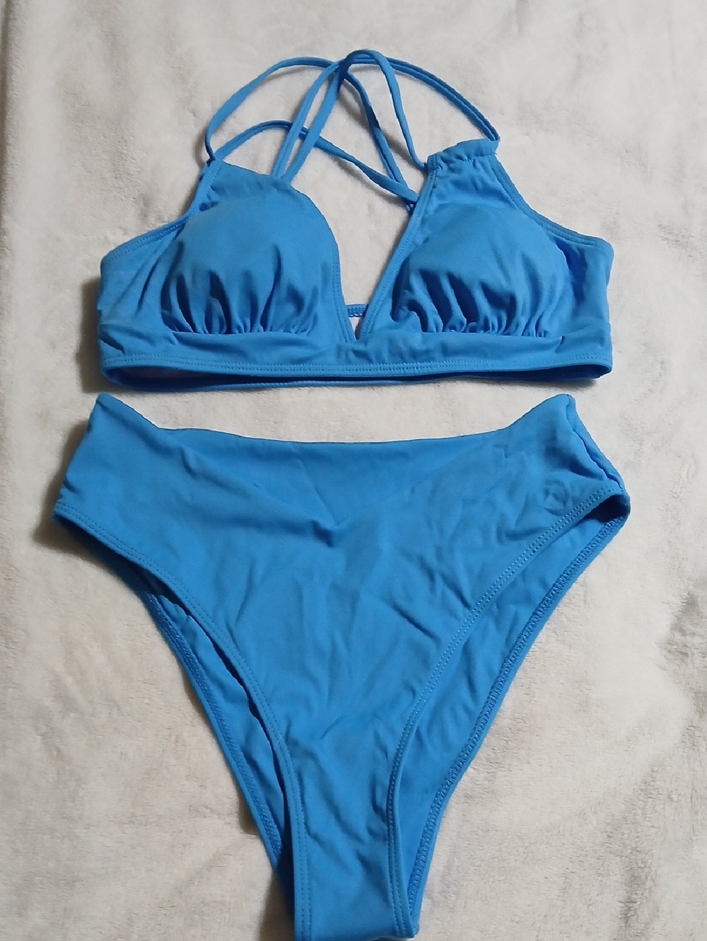 Cupshe Bright Blue Strappy Bikini Set